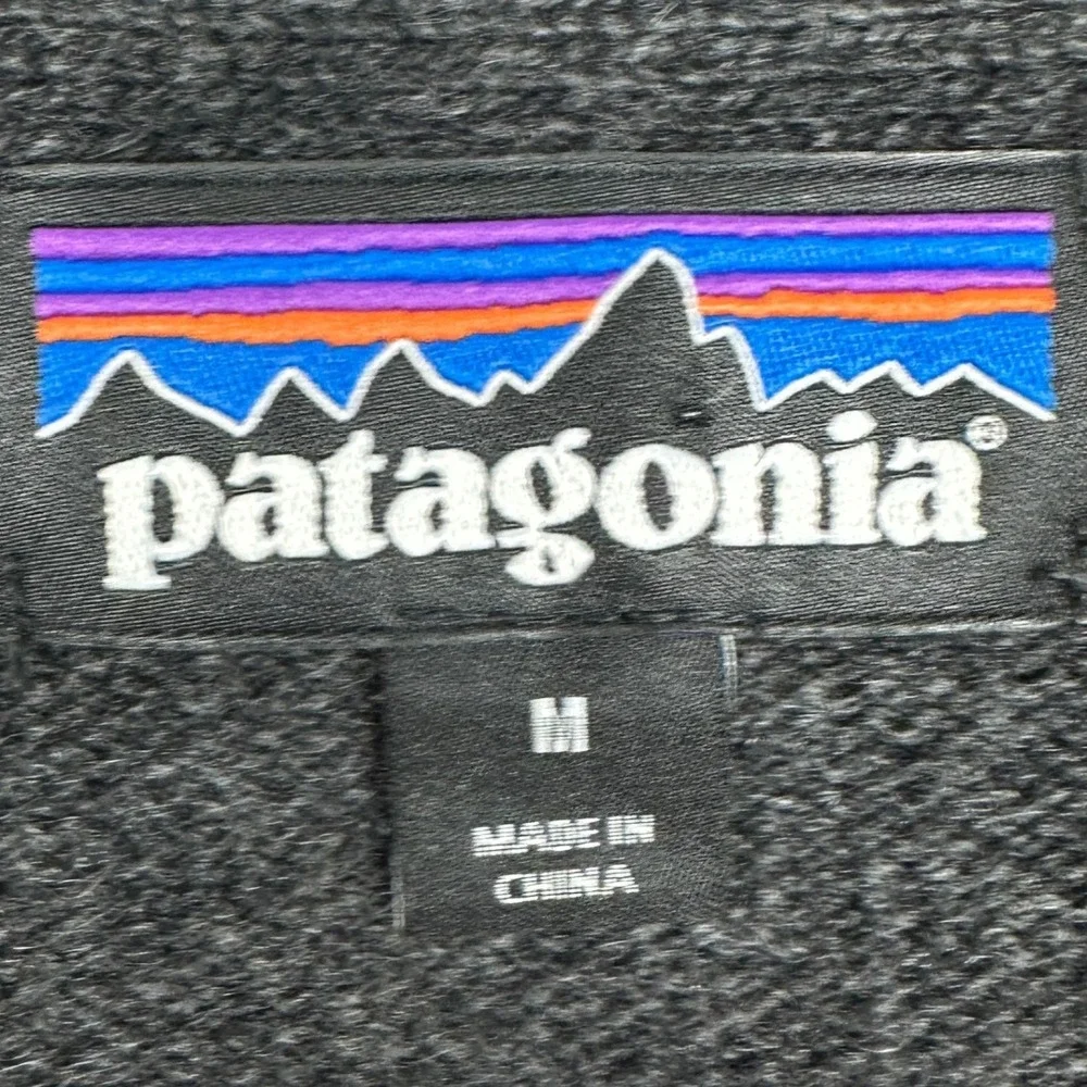 Patagonia Sweater Mens Medium Crew Neck Charcoal Grey Knit Cashmere Wool Blend